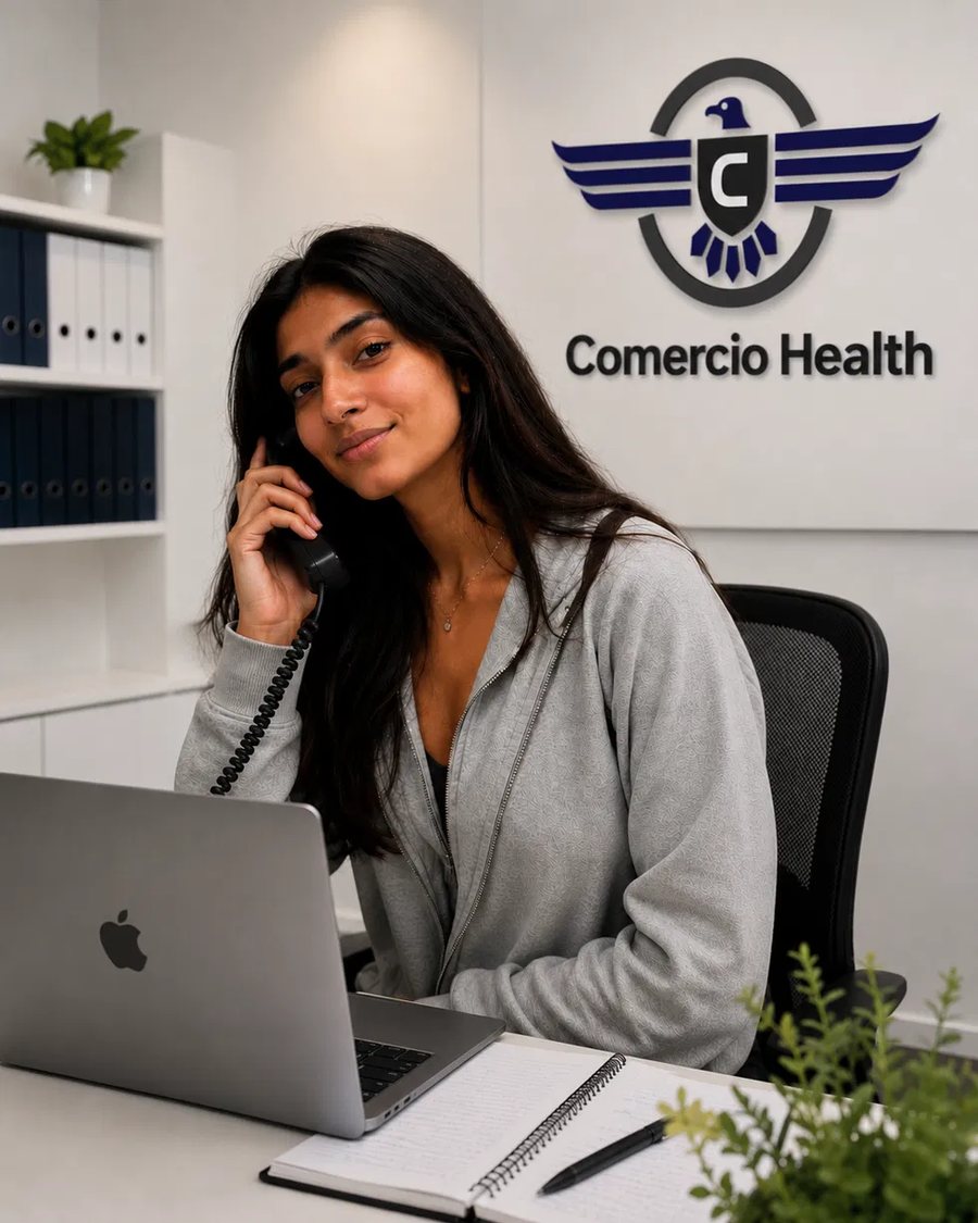 Comercio Health Services associate assisting a client